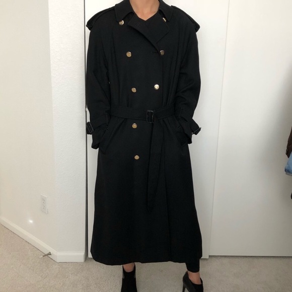 Vintage black burberry trench coat Clearance